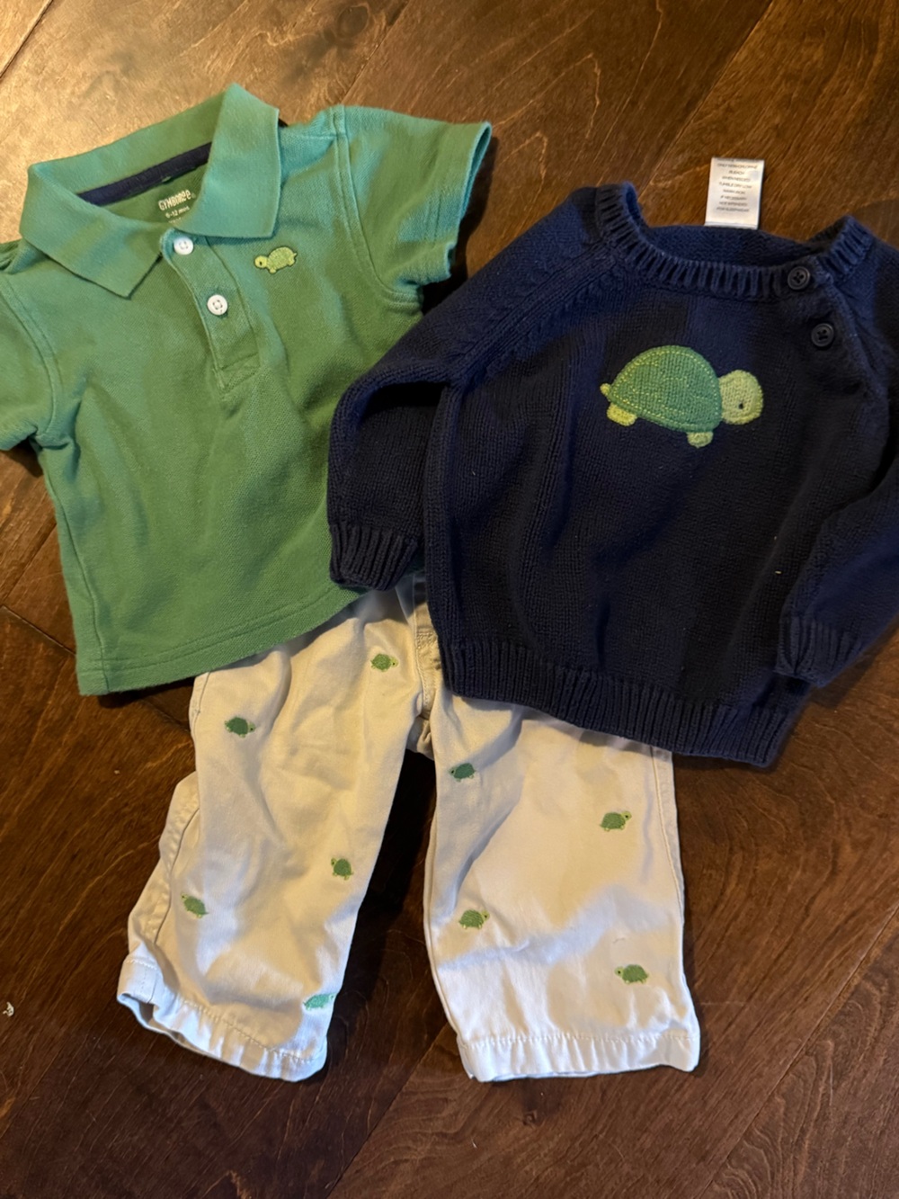 2008 Gymboree Tiny Turtle 3 Piece Set 6-12 Months